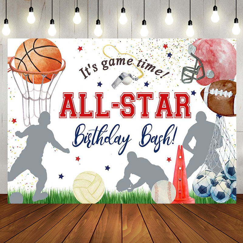 Sports Balls Birthday Bash Backdrop