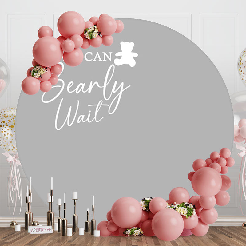 Stylish Grey Round Baby Shower Backdrop
