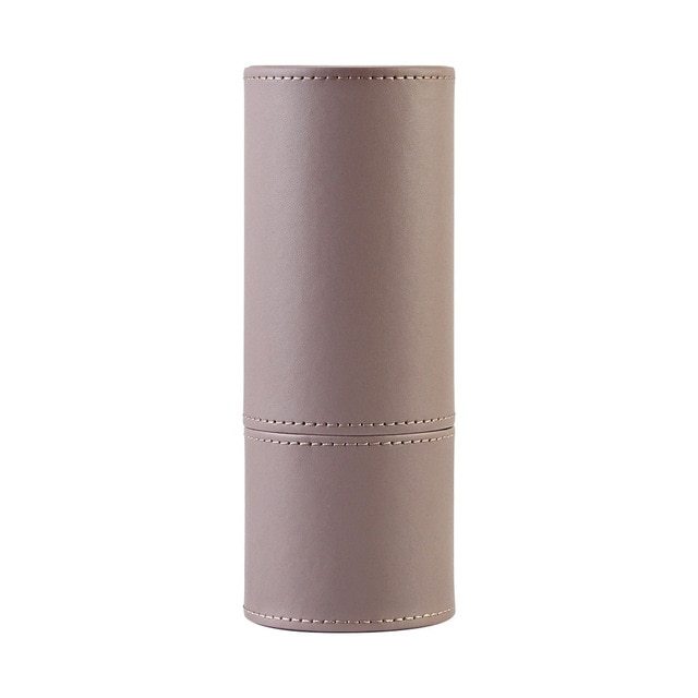 Stylish PU Round Cosmetic Brush Container
