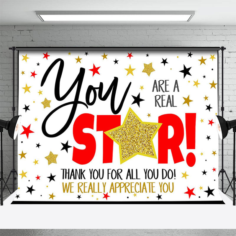 Stylish Red Gold Party Backdrop