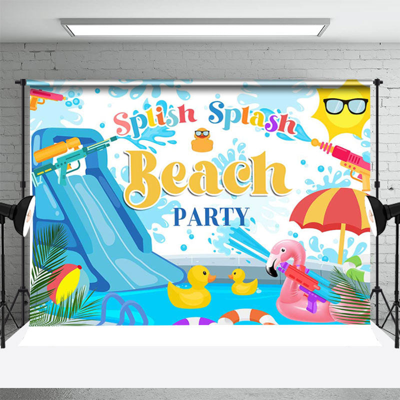 Summer Beach Party Water Gun Backdrop