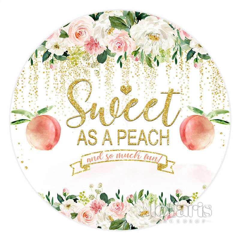 Sweet Peach Baby Shower Round Backdrop