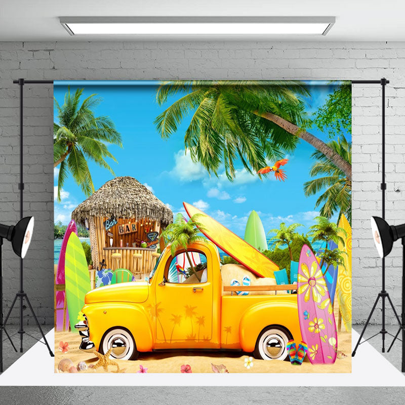 Tropical Coconut Tree Photo Backdrop