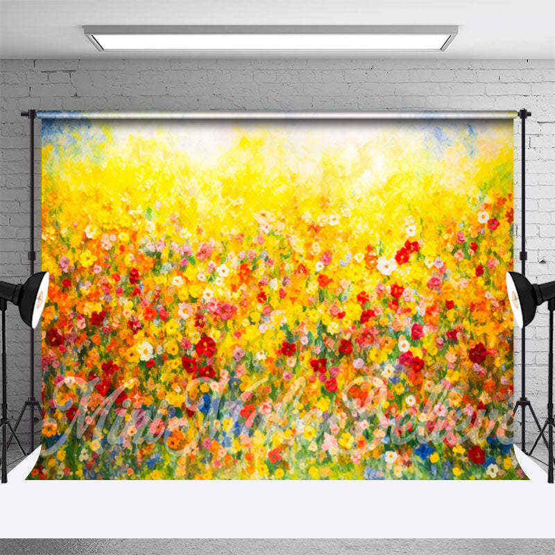Wildflowers Oil Painting Cake Smash Backdrop